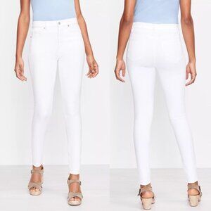 LOFT Curvy High Rise Waist Skinny Ankle Jean White New 30 Waist Size 10 White